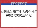 安阳北关高三生去哪个补习学校(北关高三补习)