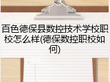 百色德保县数控技术学校职校怎么样(德保数控职校如何)