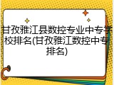 甘孜雅江县数控专业中专学校排名(甘孜雅江数控中专排名)