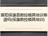 襄阳保康县数控模具培训靠谱吗(保康数控模具培训)