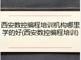 西安数控编程培训机构哪里学的好(西安数控编程培训)