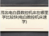 茂名电白县数控机床在哪里学比较快(电白数控机床速学)