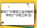 肇庆广宁县初三全日制补习学校(广宁初三补习)