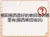 揭阳揭西县好的单招培训哪里有(揭西单招培训)