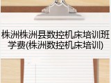 株洲株洲县数控机床培训班学费(株洲数控机床培训)