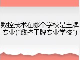 数控技术在哪个学校是王牌专业("数控王牌专业学校")