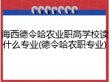 海西德令哈农业职高学校读什么专业(德令哈农职专业)
