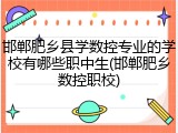 邯郸肥乡县学数控专业的学校有哪些职中生(邯郸肥乡数控职校)