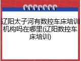 辽阳太子河有数控车床培训机构吗在哪里(辽阳数控车床培训)