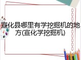 宣化县哪里有学挖掘机的地方(宣化学挖掘机)