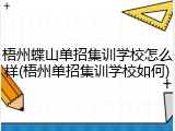 梧州蝶山单招集训学校怎么样(梧州单招集训学校如何)