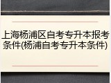 上海杨浦区自考专升本报考条件(杨浦自考专升本条件)