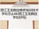 丽江玉龙数控维修培训技术学校怎么样(丽江玉龙数控学校好吗)