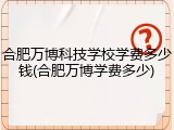 合肥万博科技学校学费多少钱(合肥万博学费多少)