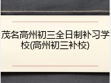 茂名高州初三全日制补习学校(高州初三补校)
