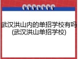 武汉洪山内的单招学校有吗(武汉洪山单招学校)
