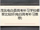 茂名电白县高考补习学校哪家比较好(电白高考补习推荐)