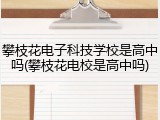攀枝花电子科技学校是高中吗(攀枝花电校是高中吗)