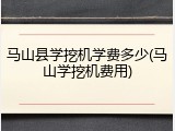 马山县学挖机学费多少(马山学挖机费用)