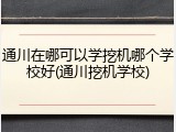 通川在哪可以学挖机哪个学校好(通川挖机学校)