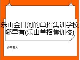 乐山金口河的单招集训学校哪里有(乐山单招集训校)