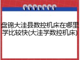 盘锦大洼县数控机床在哪里学比较快(大洼学数控机床)