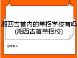 湘西吉首内的单招学校有吗(湘西吉首单招校)