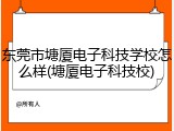 东莞市塘厦电子科技学校怎么样(塘厦电子科技校)