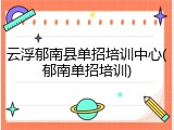 云浮郁南县单招培训中心(郁南单招培训)