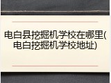 电白县挖掘机学校在哪里(电白挖掘机学校地址)