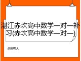 湛江赤坎高中数学一对一补习(赤坎高中数学一对一)