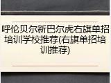呼伦贝尔新巴尔虎右旗单招培训学校推荐(右旗单招培训推荐)