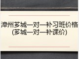 漳州芗城一对一补习班价格(芗城一对一补课价)
