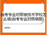 自考专业对照表技术学校怎么填(自考专业对照填报)