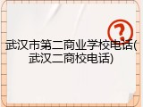 武汉市第二商业学校电话(武汉二商校电话)