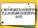 上海市杨浦区科技管理学校怎么样(杨浦科技管理学校如何)