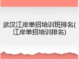 武汉江岸单招培训班排名(江岸单招培训排名)