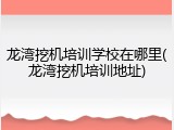 龙湾挖机培训学校在哪里(龙湾挖机培训地址)