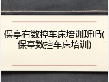 保亭有数控车床培训班吗(保亭数控车床培训)