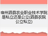 宿州泗县农业职业技术学院是私立还是公立(泗县农院公立私立)