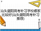 汕头潮阳高考补习学校哪家比较好(汕头潮阳高考补习推荐)