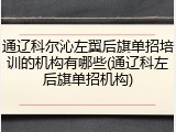 通辽科尔沁左翼后旗单招培训的机构有哪些(通辽科左后旗单招机构)