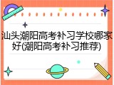 汕头潮阳高考补习学校哪家好(潮阳高考补习推荐)
