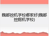 魏都挖机学校哪家好(魏都挖掘机学校)