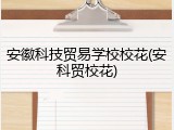 安徽科技贸易学校校花(安科贸校花)