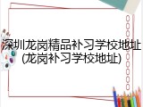 深圳龙岗精品补习学校地址(龙岗补习学校地址)