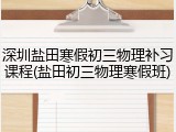 深圳盐田寒假初三物理补习课程(盐田初三物理寒假班)