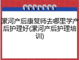 漯河产后康复师去哪里学产后护理好(漯河产后护理培训)