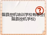 隰县挖机培训学校有哪些(隰县挖机学校)