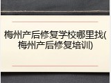 梅州产后修复学校哪里找(梅州产后修复培训)